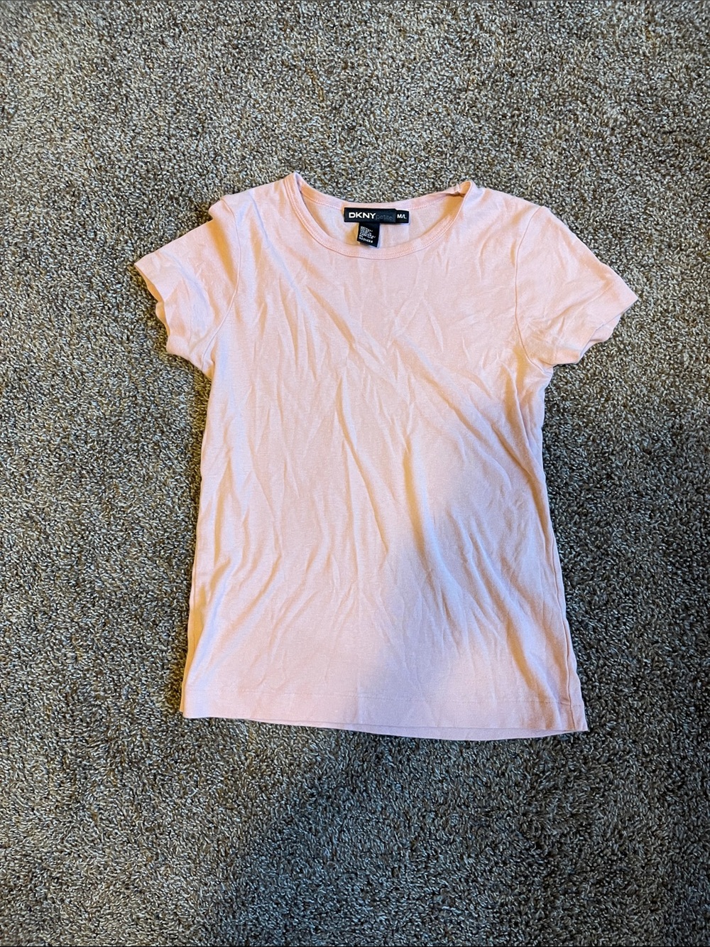 DKNY Short Sleeve Crewneck Tee in Pale Pink